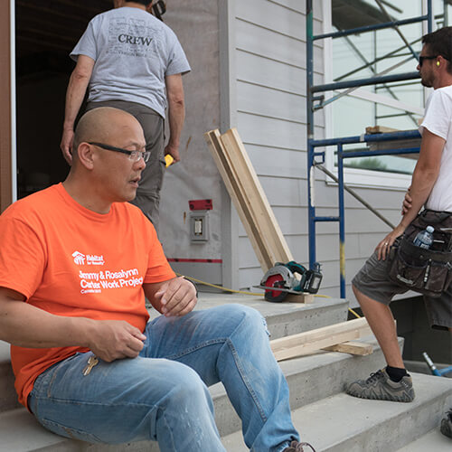 Volunteers on the jobsite