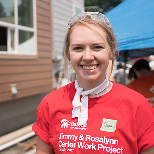 Smiling volunteer